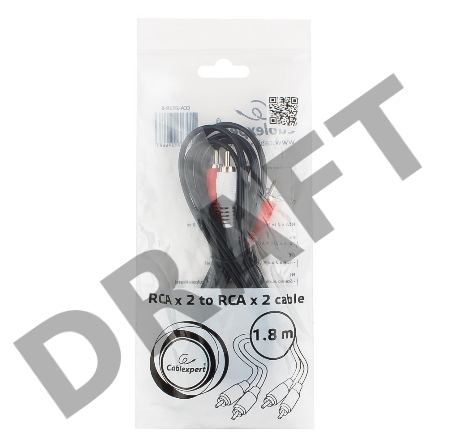 Кабель аудио Cablexpert CCA-2R2R-6, 2xRCA / 2xRCA, 1,8м