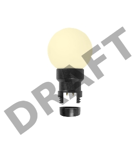 Лампа шар 6 LED вместе с патроном для белт-лайта, цвет: ТЕПЛЫЙ БЕЛЫЙ, Ø45мм, белая матовая колба