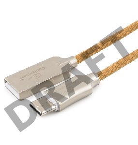 Кабель USB 2.0 Cablexpert CC-P-USBC02Gd-1.8M, AM/Type-C, серия Platinum, длина 1.8м, золотой, блистер