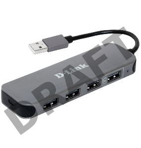 Концентратор USB D-Link DUB-H4/E1A, 4-port USB 2.0 Hub.4 downstream USB type A (female) ports, 1 upstream USB type A (male), support Mac OS, Windows XP/Vista/7/8/10, Linux, support USB 1.1/2.0, fast charge mode.Pow
