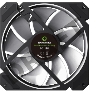 Кулер для корпуса ПК Gamemax FN-12Rainbow-C9, 12CM ARGB Rainbow Fan, frame with reflective design, 3pin+4Pin connector
