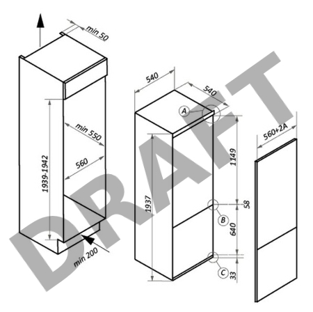 Холодильник встраиваемый MAUNFELD MBF193NFFW
