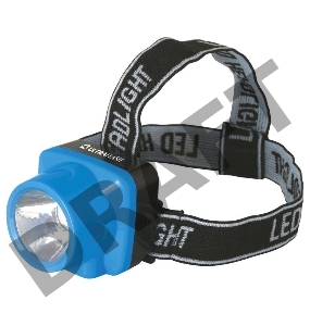 Фонарь ULTRAFLASH LED5374  фонарь налобн аккум 220В. голубой. 0.4 Ватт  LED. 1 реж. пласт. бокс