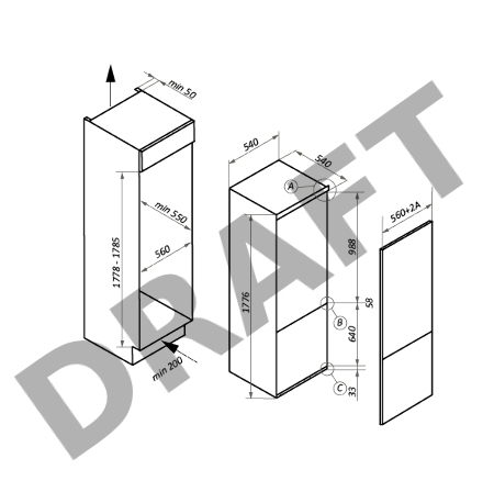 Холодильник встраиваемый MAUNFELD MBF177SW