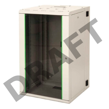 Шкаф коммутационный Lande Proline (LN-PR16U6045-BL-111) настенный 16U 600x450мм пер.дв.стекл задн.дв.стал.лист направл.под закл.гайки 100кг черный 32кг IP20 сталь
