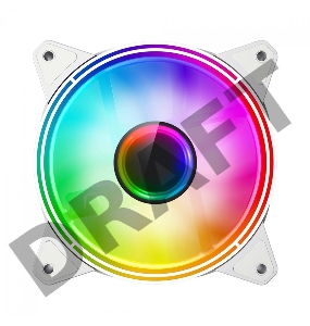 Кулер для корпуса ПК Gamemax FN-12Rainbow-Q-Infinity White, 12CM white ARGB Rainbow Infinity, Quad-ring, 3pin+4Pin connector