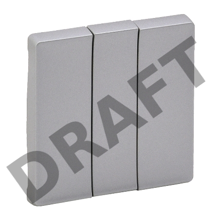 Лицевая панель для выключателя трехклавишного. Алюминий Valena LIFE. 