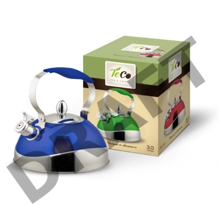 Чайник TECO 3,0 л. со свистком, TC-107, из нержавеющей стали, капсулированное дно