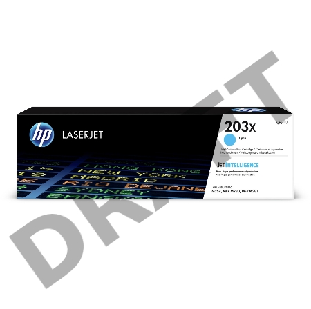 Тонер-картридж HP CF541X (HP 203X) голубой для HP LaserJet M254/M280/M281 2500 страниц.