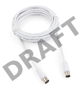Кабель телевизионный Cablexpert, CCV-515-W-5M, Coaxial M/F, белый, 5м