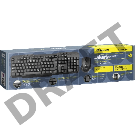 Клавиатура+мышь JAKARTA C-805 RU BLACK 45805 DEFENDER