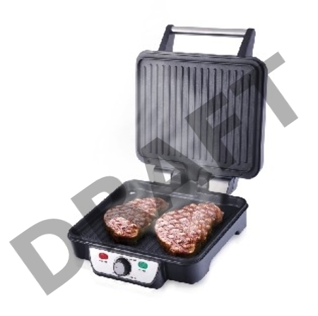 Гриль контактный Centek CT-1463 1800 Вт, 2 жаровни 280х230 мм, антипригар, нагрев 240 гр, нерж отдел