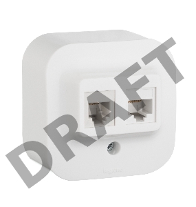 Розетка компьютерная + телеф. 1-м ОП Quteo 2мод. RJ11 + RJ45 CAT.5E UTP бел. Leg 782221