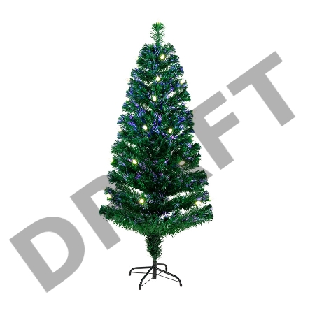 Новогодняя Ель с шишками 150 см фибро-оптика ТЕПЛЫЙ БЕЛЫЙ цвет