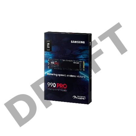 Твердотельный диск 2TB Samsung 990 PRO, M.2, PCI-E 4.0 x4, TLC 3D NAND [R/W - 7450/6900 MB/s] /EU