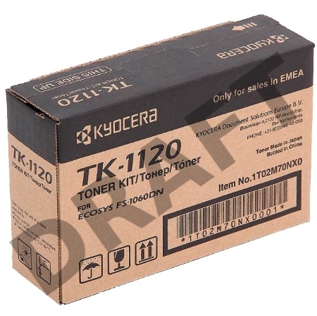 Тонер-картридж Kyocera TK-1120 (1T02M70NX0/1T02M70NXV/1T02M70NX1) черный для FS-1060DN/1025MFP/1125MFP 3000 стр.