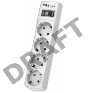 Сетевой фильтр Pilot mini 1.8м (4 розетки) белый (коробка)
