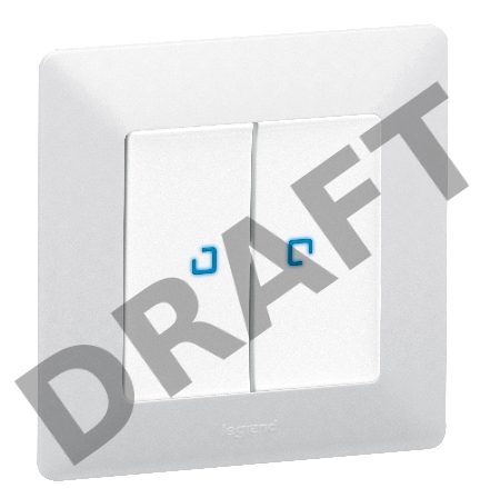 Переключатель двухклавишный Valena IN'MATIC.  10А 250В. Безвинтовые зажимы Valena IN'MATIC. Переключатель двухклавишный 10А 250В. Безвинтовые зажимы