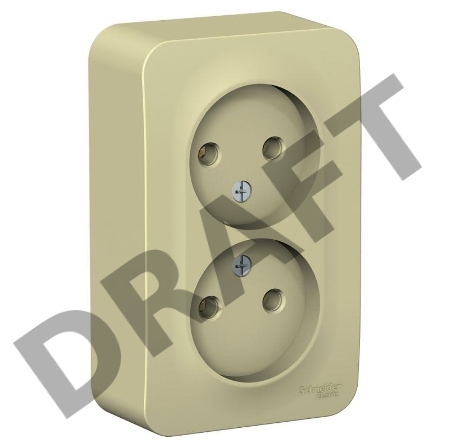 Розетка 2-м ОП BLANCA 16А 250В без шторок без заземл. изол. пласт. беж. SchE BLNRA000217