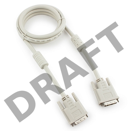 Кабель DVI-D dual link Gembird/Cablexpert CC-DVI2-6C, 25M/25M, 1.8м, экран, феррит.кольца, пакет