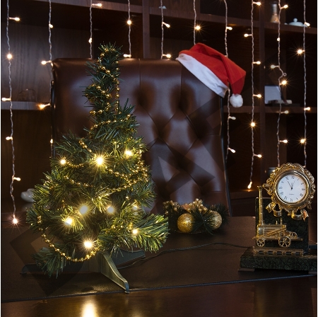 Елочка высота 30см, питание от USB, зеленая