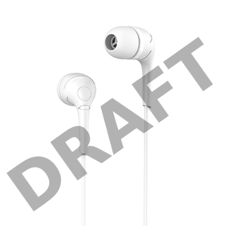 Проводные наушники-вставки с микрофоном Hoco M40 White