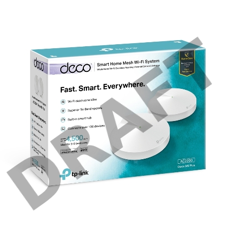 Роутер беспроводной TP-Link Deco M9 Plus (DECO M9 PLUS(2-PACK)) AC2200 10/100/1000BASE-TX белый (упак.:2шт)