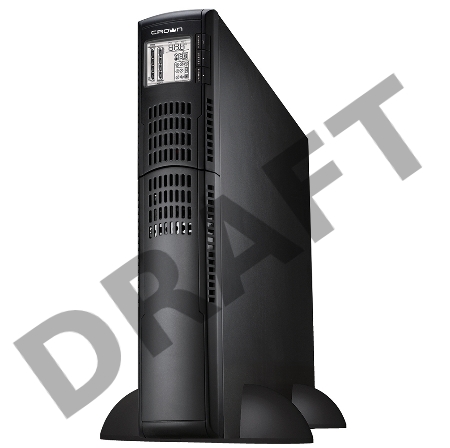 Источник бесперебойного питания CROWN Line Intractive CMUO-900-1.1K 1100VA/990W, корпус металл, TOWER&RACK, 2U, АКБ 2*12V/9AH, PF-0.9, AVR 152-290V, порт RJ-11/45+USB/RS-232, EPO, розетки 8*IEC С13, входной кабель 2 м, вентилятор охлаждения, автомат, слот
