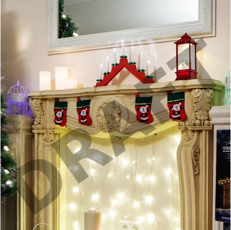 Горка новогодняя 7 свечек корпус красн. свечение тепл. бел. Neon-Night 501-082