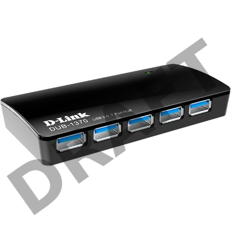 Концентратор с 7 портами USB 3.0 D-Link DUB-1370/B1A (1 порт с поддержкой режима быстрой зарядки)