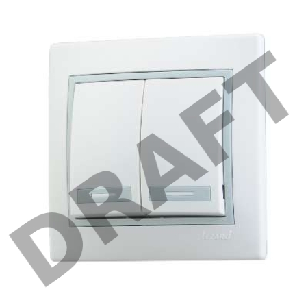 Выключатель 2-кл. СП Мира 10А IP20 бел./сер. LEZARD 701-0215-101