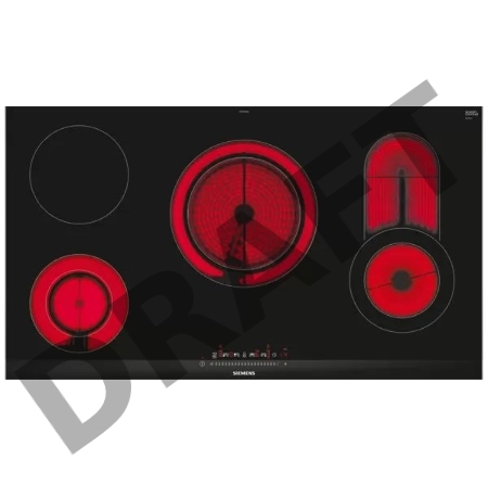 Варочная панель SIEMENS ET975FKB1Q iQ300 Встраиваемая электрическая, 45x912x520 4 зоны готовки 17 уровней мощности touchSlider блокировка от детей