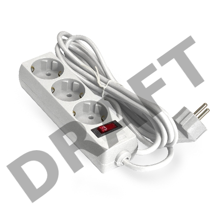 Удлинитель ExeGate EX279354RUS EC-3-3W (3 розетки, 3м, евровилка, белый)