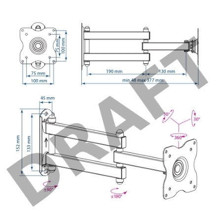 Кронштейн для телевизора Kromax DIX-15 белый 15