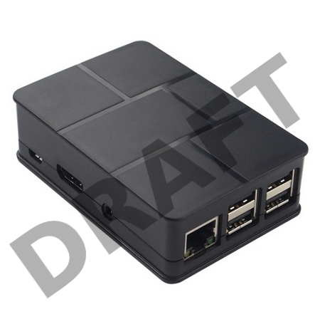 Корпус ACD RA186 Black ABS Plastic Case Brick style w/ Camera cable hole for Raspberry Pi 3