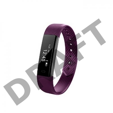 Смарт-браслет Lime 115 Purple Шагомер, Подсчет калорий, Часы, Будильник, Пурпурный ремешок