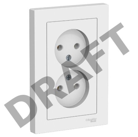 Розетка 2-м ATLAS DESIGN без заземл. 16А в сборе бел. SchE ATN000120