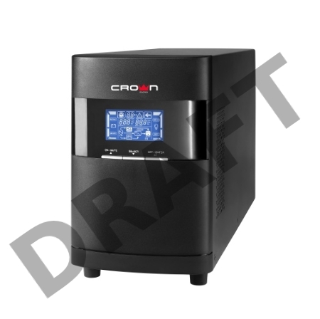 Источник бесперебойного питания CROWN On-Line CMUOA-350-1K EURO 1000VA/900W, корпус металл, TOWER, АКБ 3*12V/7AH, PF-0.9, AVR 110-300V, порт RJ-11/45+USB/RS-232, EPO, розетки 2*EURO, входной кабель 2 м, вентилятор охлаждения, автомат, слот для SNMP, порт 