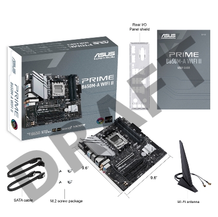 Материнская плата ASUS AMD B650 SAM5 MATX PRIME B650M-A WIFI II