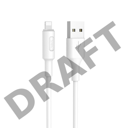 Кабель USB 2.0 hoco X25, AM/Lightning M, белый, 1м