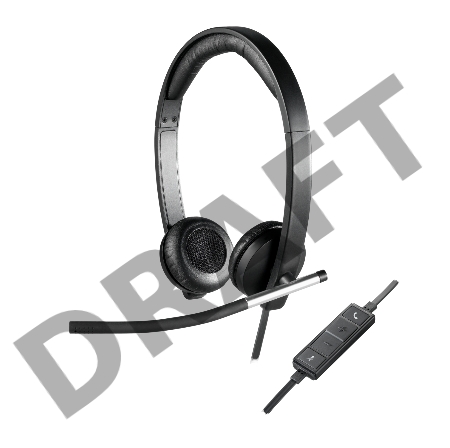 Наушники с микрофоном Logitech H650E черный 1.1м