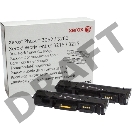 Тонер-картридж XEROX 106R02782 черный, 6000 стр. (упаковка 2шт х 3000 стр.), для Phaser 3052/3260/WC 3215/25  (channels)