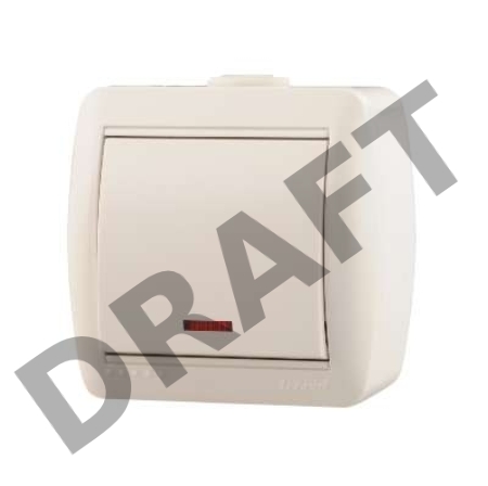 Выключатель 1-кл. ОП Ната 10А IP20 с подсветкой бел. LEZARD 710-0200-111