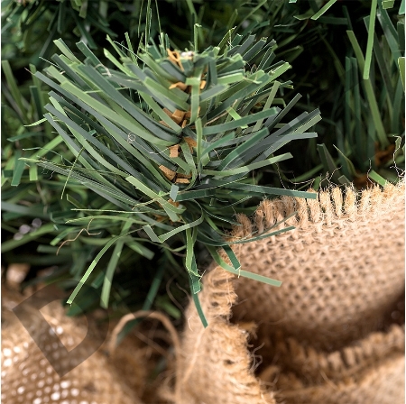 Елочка 30см в плетеном мешочке, ПВХ