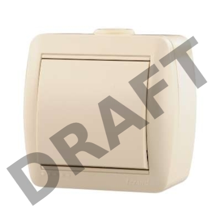 Выключатель 1-кл. ОП Ната 10А IP20 крем. LEZARD 710-0300-100