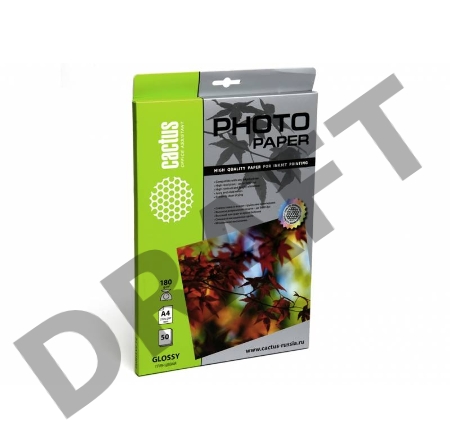 Фотобумага Cactus CS-GA418050 A4/180г/м2/50л. глянцевая для струйной печати