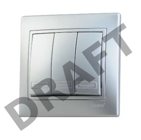 Выключатель 3-кл. СП Мира 10А IP20 метал. сер. LEZARD 701-1010-109