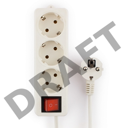 Удлинитель Гарнизон ELB-G3-W-5, 3 евророзетки с выключателем и заземлением, допустимый ток 16А, длина 5м.