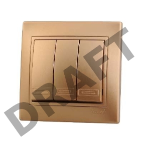 Выключатель 3-кл. СП Мира 10А IP20 метал. зол. LEZARD 701-1313-109