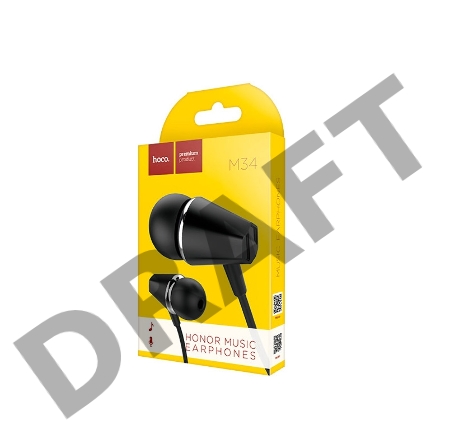 Проводные наушники-вставки с микрофоном Hoco M34 Black